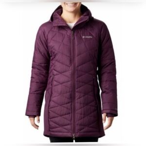 COLUMBIA Heavenly long hybrid hooded omni tech woman's purple jacket.  MEDIUM